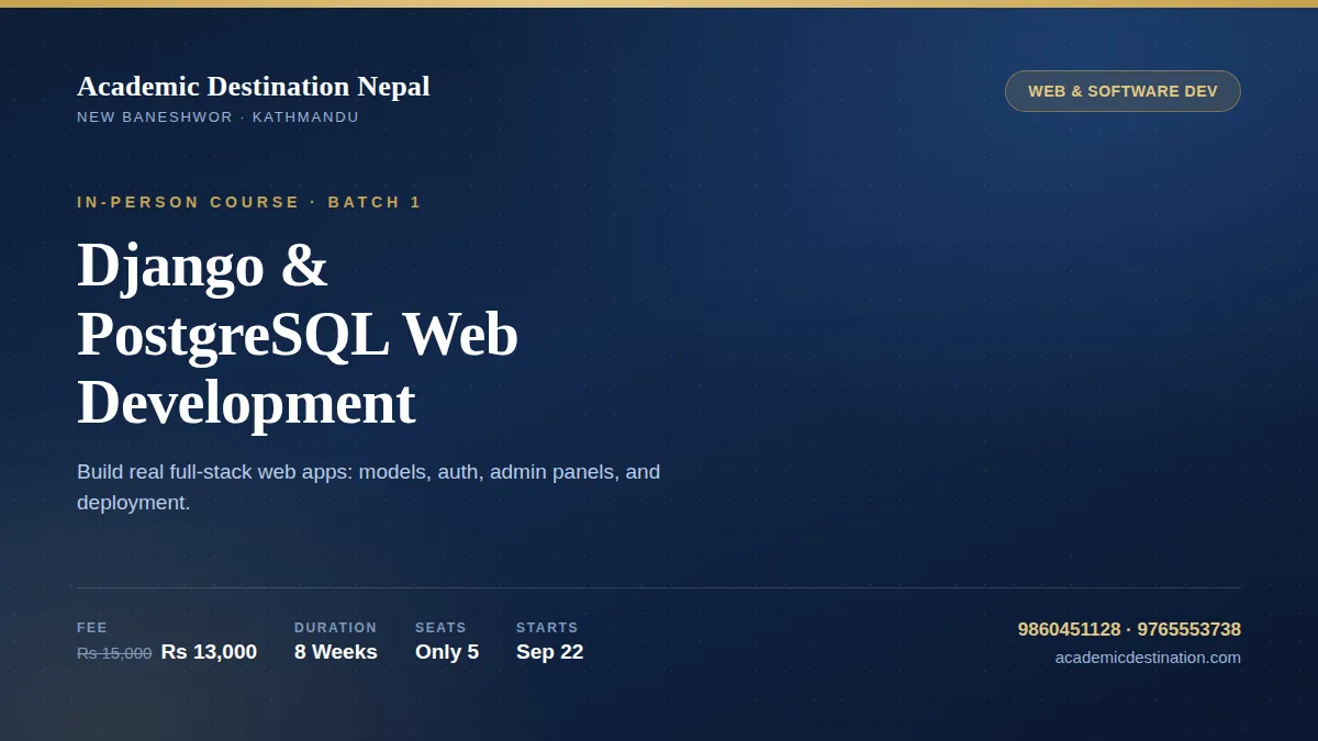 Django and PostgreSQL Web Development Course